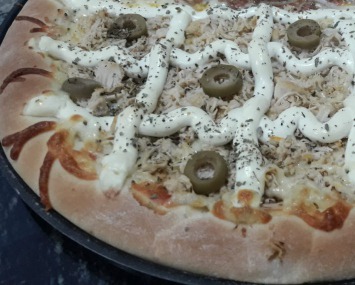 Pizza Frango com Cream Cheese